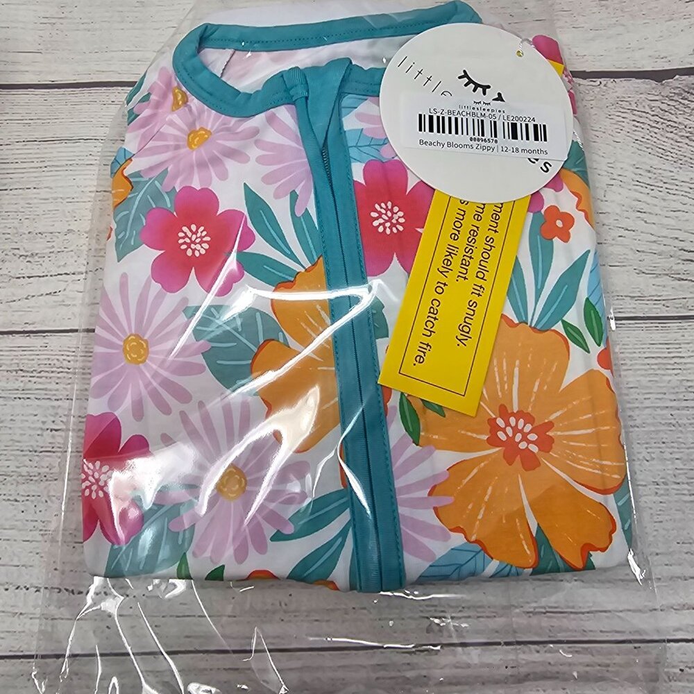 NIB Little Sleepies Beachy Blooms Zippy Size 12-18 months